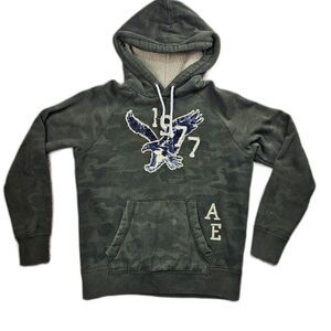 American Eagle Camouflage Hoodie Pullover Green Men's Size Medium